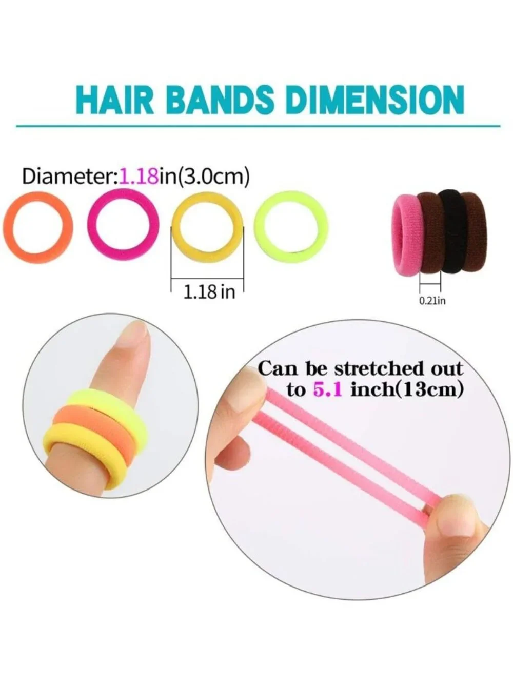 Cute Baby Hair Ties | Elastic Ponytail Holders for Girls & Toddlers, 12 Pack